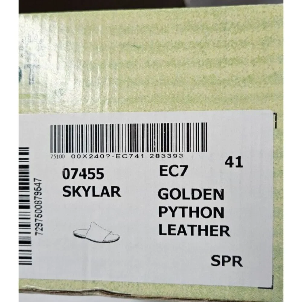 NAOT ‎ Women's Skylar Slide Sandal Golden Python Leather 41/L10